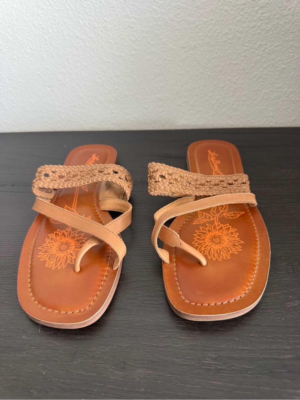 Lucky Brand Women's Braided Tan Slide Sandals